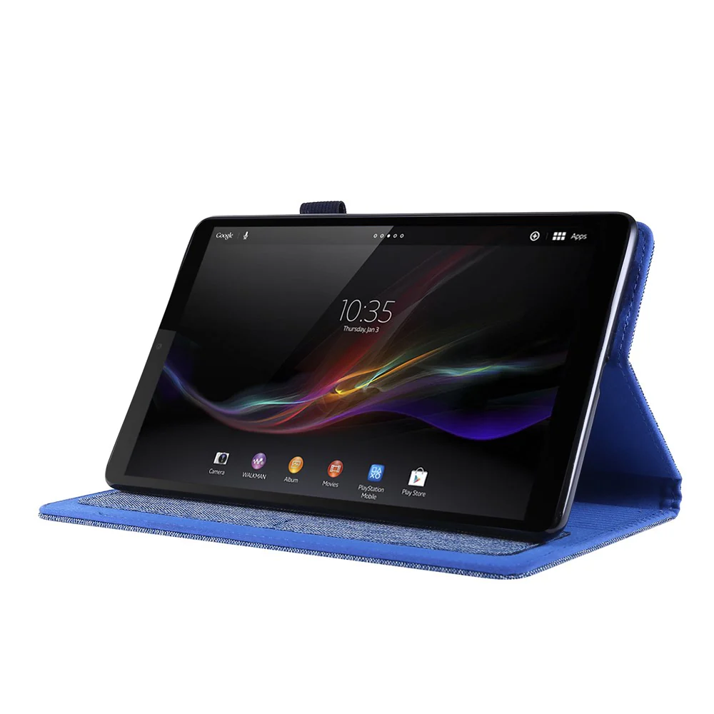 Cloth Texture Card Slots Stand Leather Cover for Lenovo Tab M8/Tab M8 (2nd Gen) - Blue - Image 2