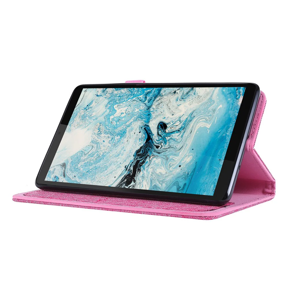Cloth Texture Card Slots Stand Leather Protective Cover for  Lenovo Tab M7 (2nd Gen) TB-7305F / (3rd Gen) - Pink - Image 2