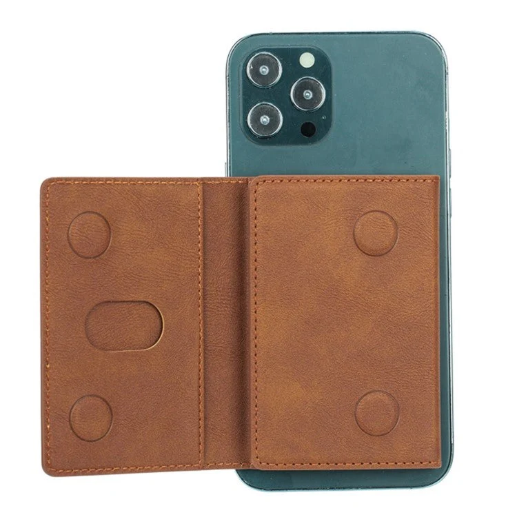 Compatible with MagSafe Card Holder Tri-fold Wallet Kickstand for iPhone 12-15 - Green - Image 3