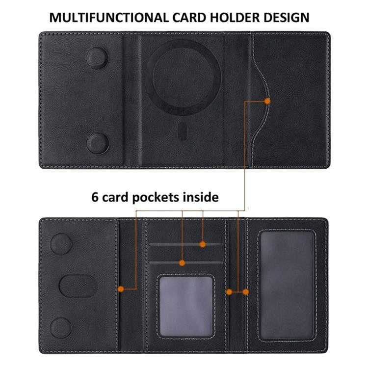 Compatible with MagSafe Card Holder Tri-fold Wallet Kickstand for iPhone 12-15 - Green - Image 6