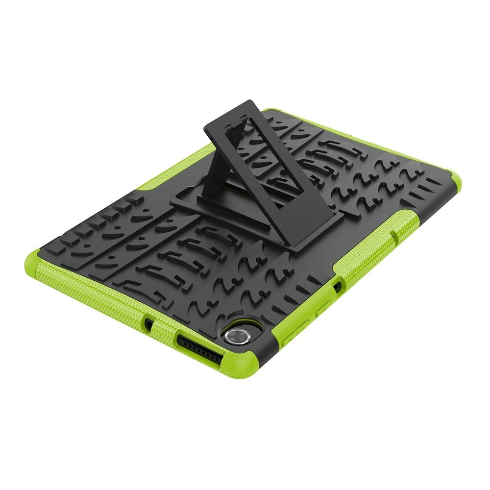 Cool Tire Texture Scratch-resistant PC + TPU Protective Tablet Cover with Kickstand for Lenovo Tab K10 - Green - Image 7