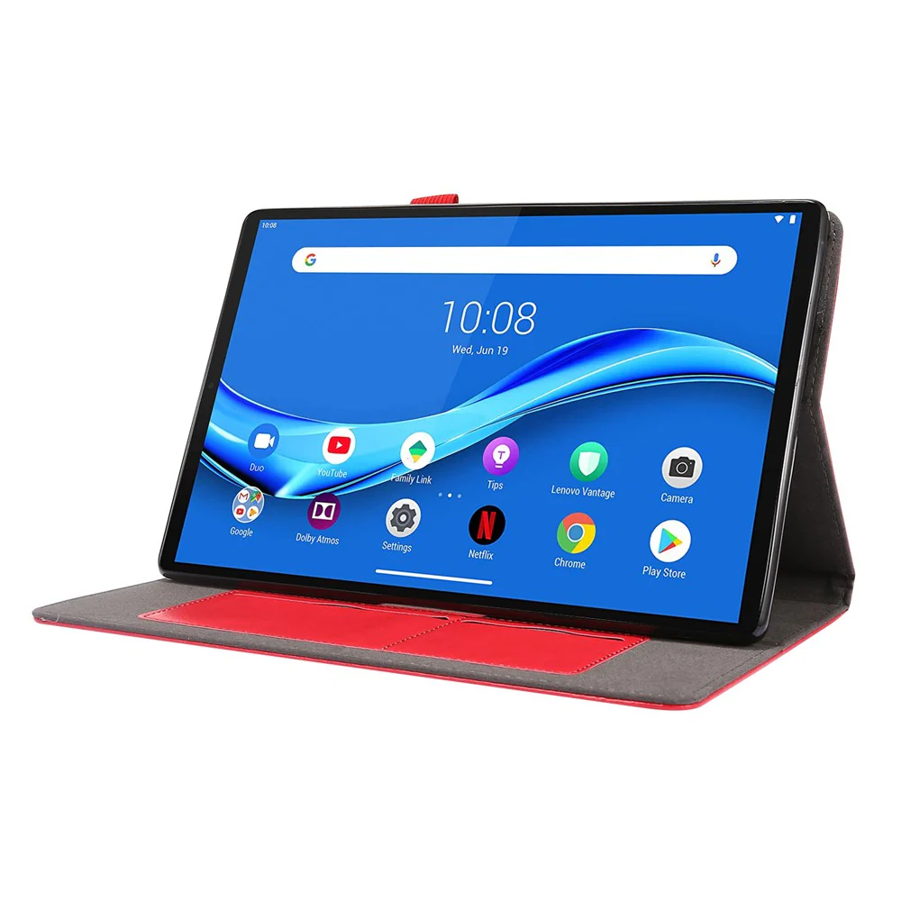 Crazy Horse Texture Leather Two-Fold Design Cover Case for Lenovo Tab M10 Plus - Red - Image 4