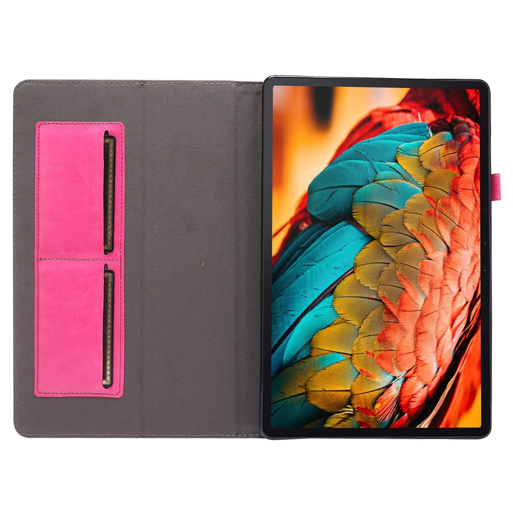 Crazy Horse Texture Two-Fold Design Leather Case for Lenovo Tab P11 / P11 5G 11-inch TB-J606F / J606X - Rose - Image 8
