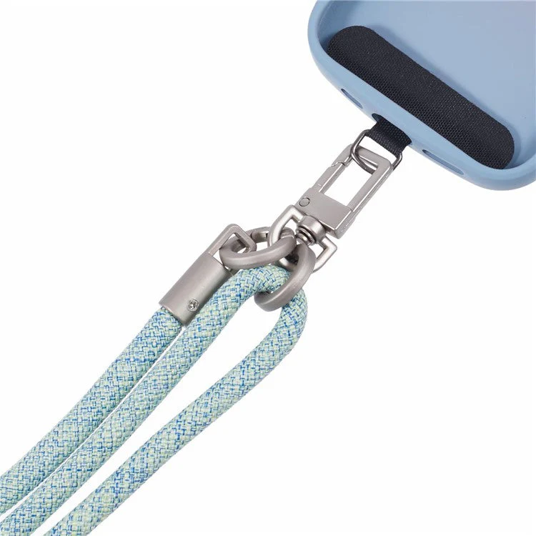 Crossbody Phone Lanyard Adjustable Silver Buckle Nylon Phone Strap with Tether Tab, Total Length: 140cm - Style E - Image 3