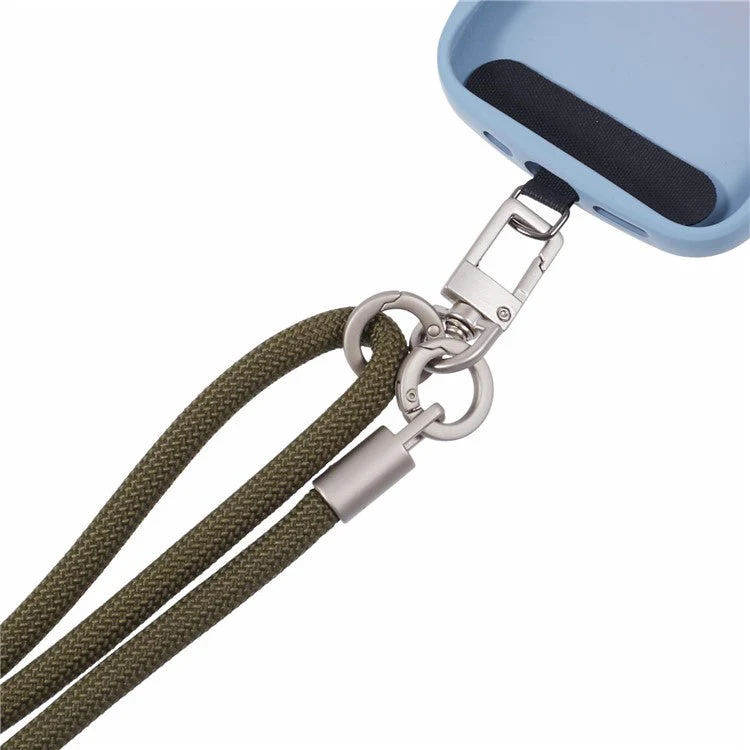 Crossbody Phone Lanyard Adjustable Silver Buckle Nylon Phone Strap with Tether Tab, Total Length: 140cm - Style G - Image 3