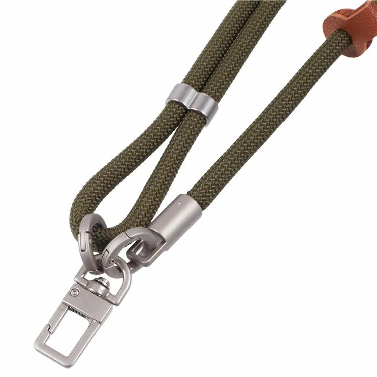 Crossbody Phone Lanyard Adjustable Silver Buckle Nylon Phone Strap with Tether Tab, Total Length: 140cm - Style G - Image 5