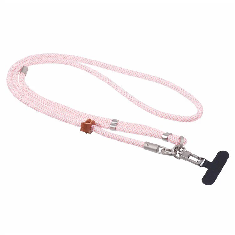 Crossbody Phone Lanyard Adjustable Silver Buckle Nylon Phone Strap with Tether Tab, Total Length: 140cm - Style I - Image 2