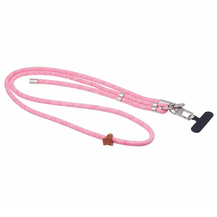Crossbody Phone Lanyard Adjustable Silver Buckle Nylon Phone Strap with Tether Tab, Total Length: 140cm - Style J - Image 2