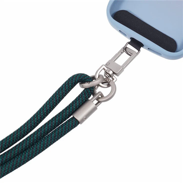 Crossbody Phone Lanyard Adjustable Silver Buckle Nylon Phone Strap with Tether Tab, Total Length: 140cm - Style N - Image 3