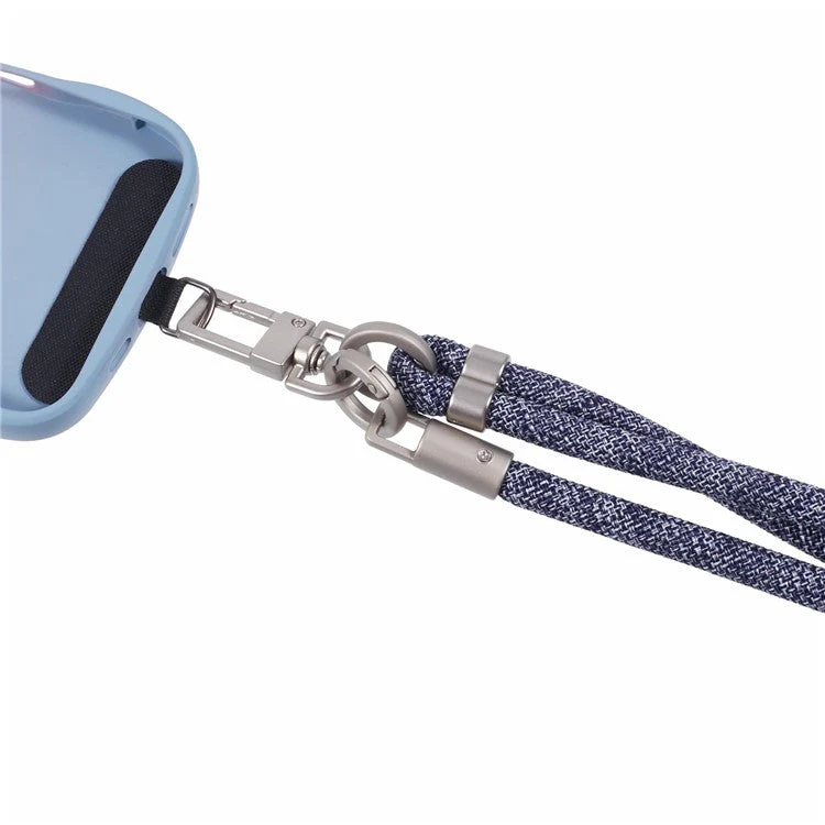 Crossbody Phone Lanyard Adjustable Silver Buckle Nylon Phone Strap with Tether Tab, Total Length: 140cm - Style O - Image 3