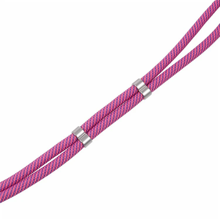 Crossbody Phone Lanyard Adjustable Silver Buckle Nylon Phone Strap with Tether Tab, Total Length: 140cm - Style P - Image 4
