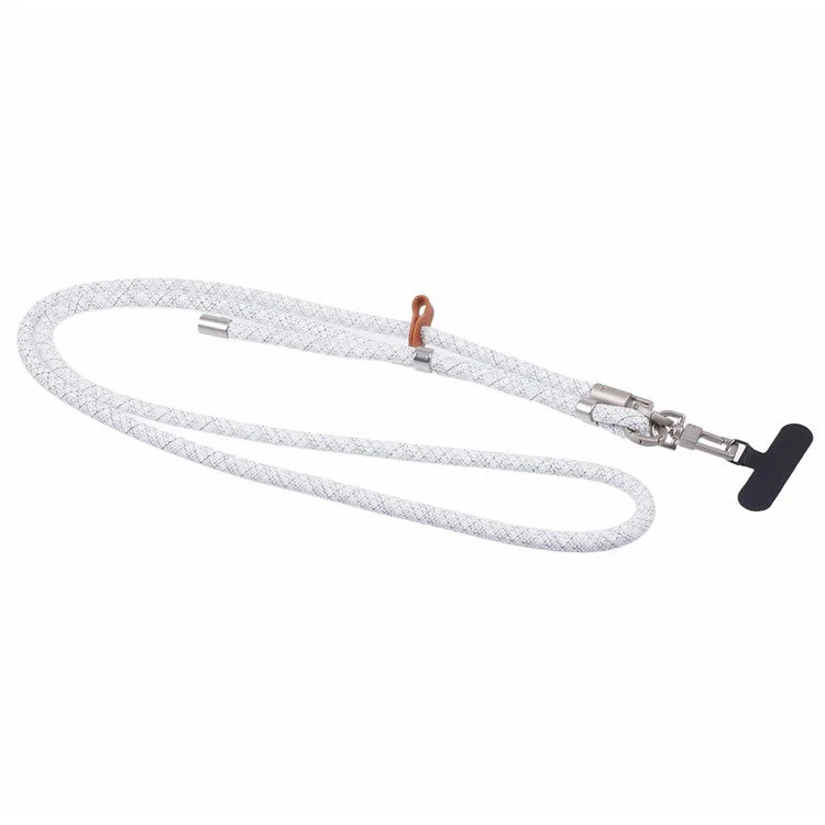 Crossbody Phone Lanyard Adjustable Silver Buckle Nylon Phone Strap with Tether Tab, Total Length: 140cm - Style Q - Image 2