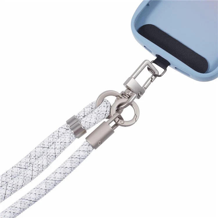Crossbody Phone Lanyard Adjustable Silver Buckle Nylon Phone Strap with Tether Tab, Total Length: 140cm - Style Q - Image 3