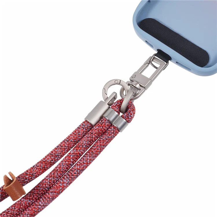 Crossbody Phone Lanyard Adjustable Silver Buckle Nylon Phone Strap with Tether Tab, Total Length: 140cm - Style R - Image 3
