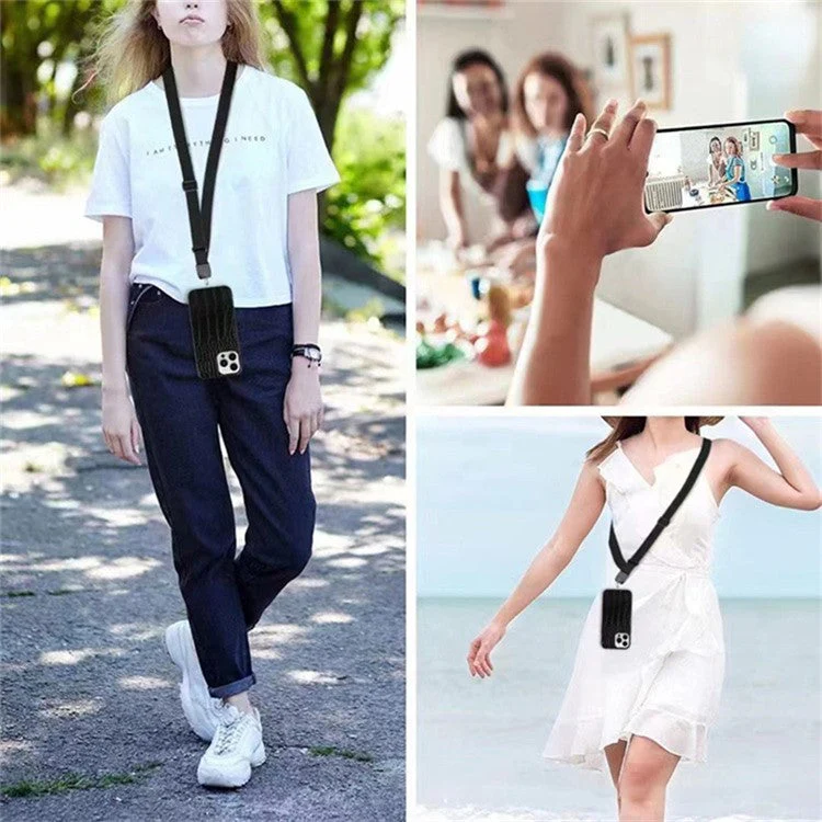 Crossbody Phone Lanyard Universal Adjustable Neck Straps with Phone Pads for Phone Case Keys ID - Baby Blue - Image 3