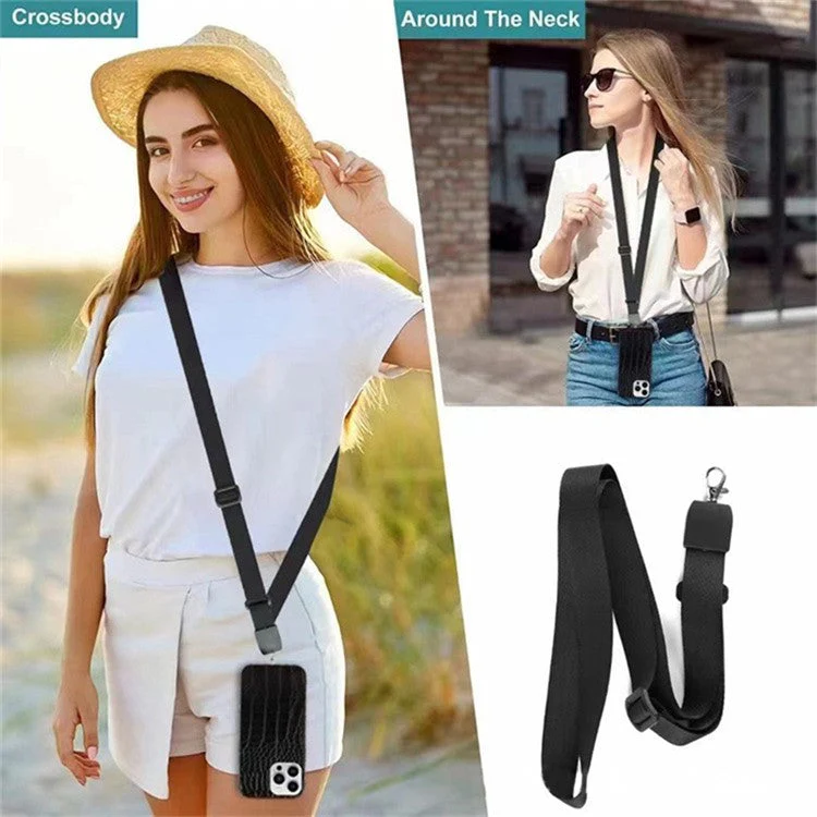 Crossbody Phone Lanyard Universal Adjustable Neck Straps with Phone Pads for Phone Case Keys ID - Blackish Green - Image 4