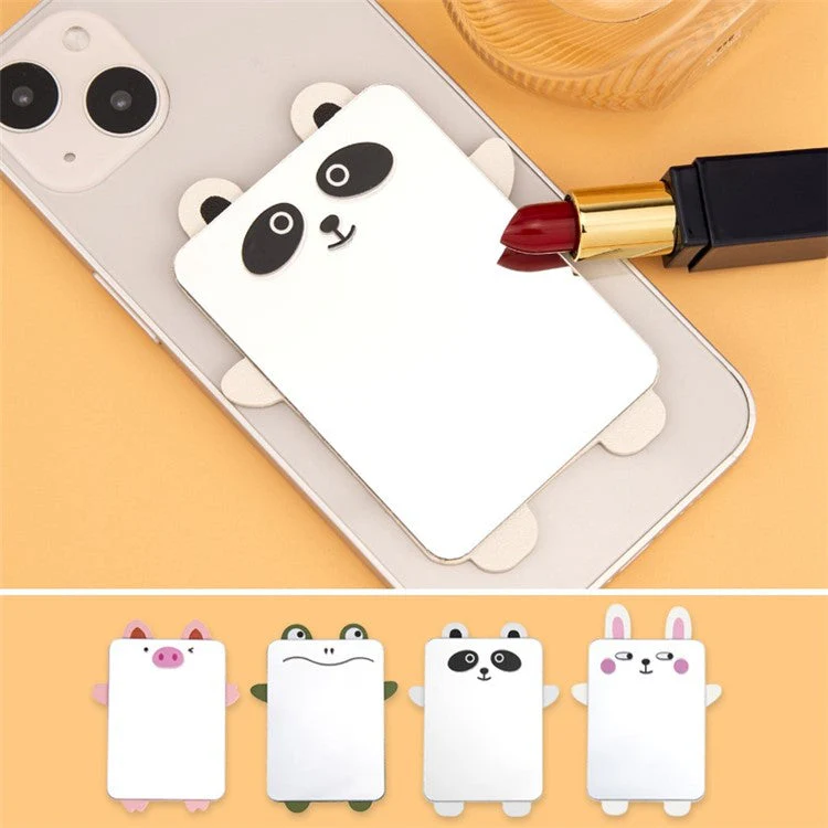 Cute Cartoon Animal Traceless Adhesive Portable Mirror on Cell Phone for Makeup - Frog - Image 6