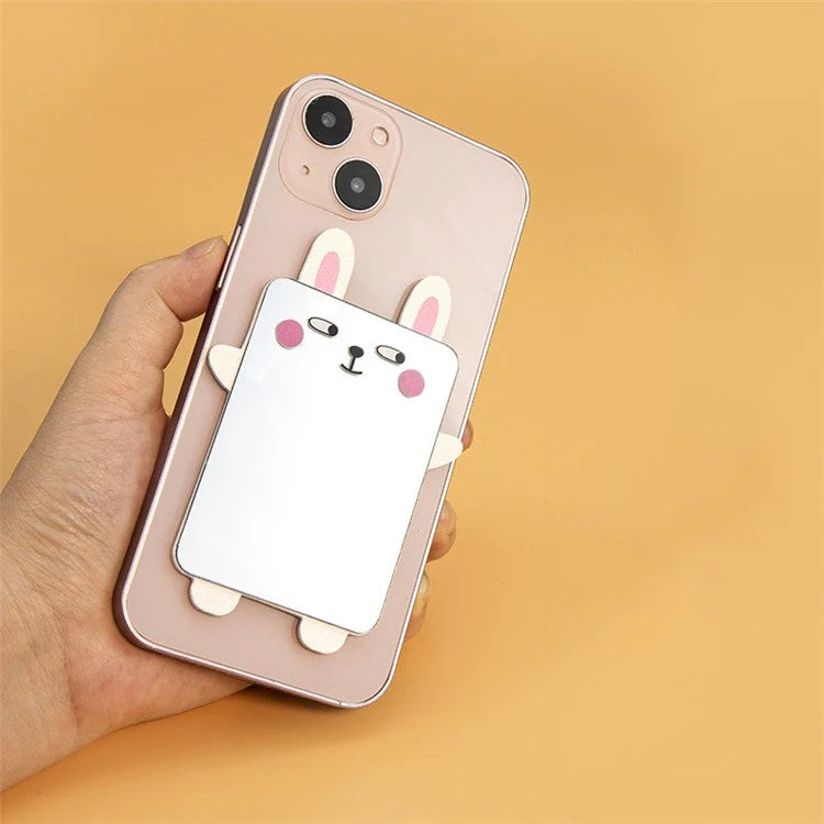 Cute Cartoon Animal Traceless Adhesive Portable Mirror on Cell Phone for Makeup - Panda - Image 3