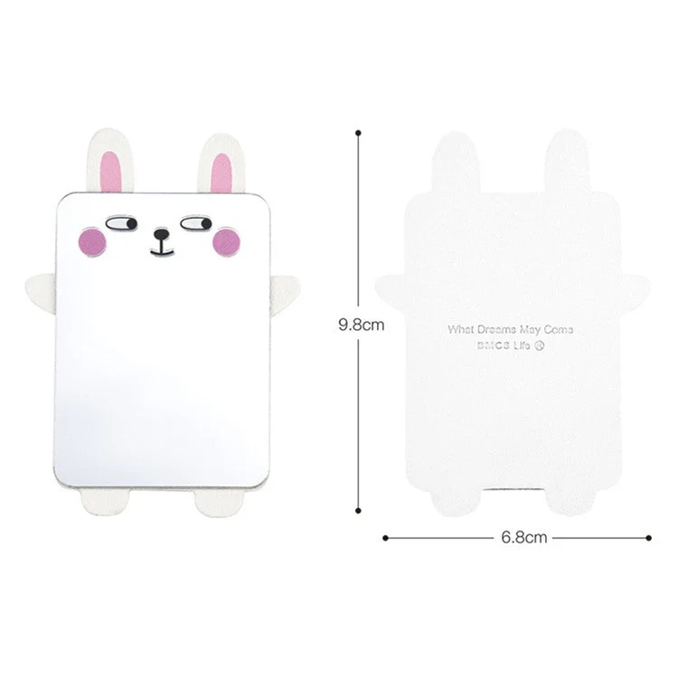 Cute Cartoon Animal Traceless Adhesive Portable Mirror on Cell Phone for Makeup - Rabbit - Image 7