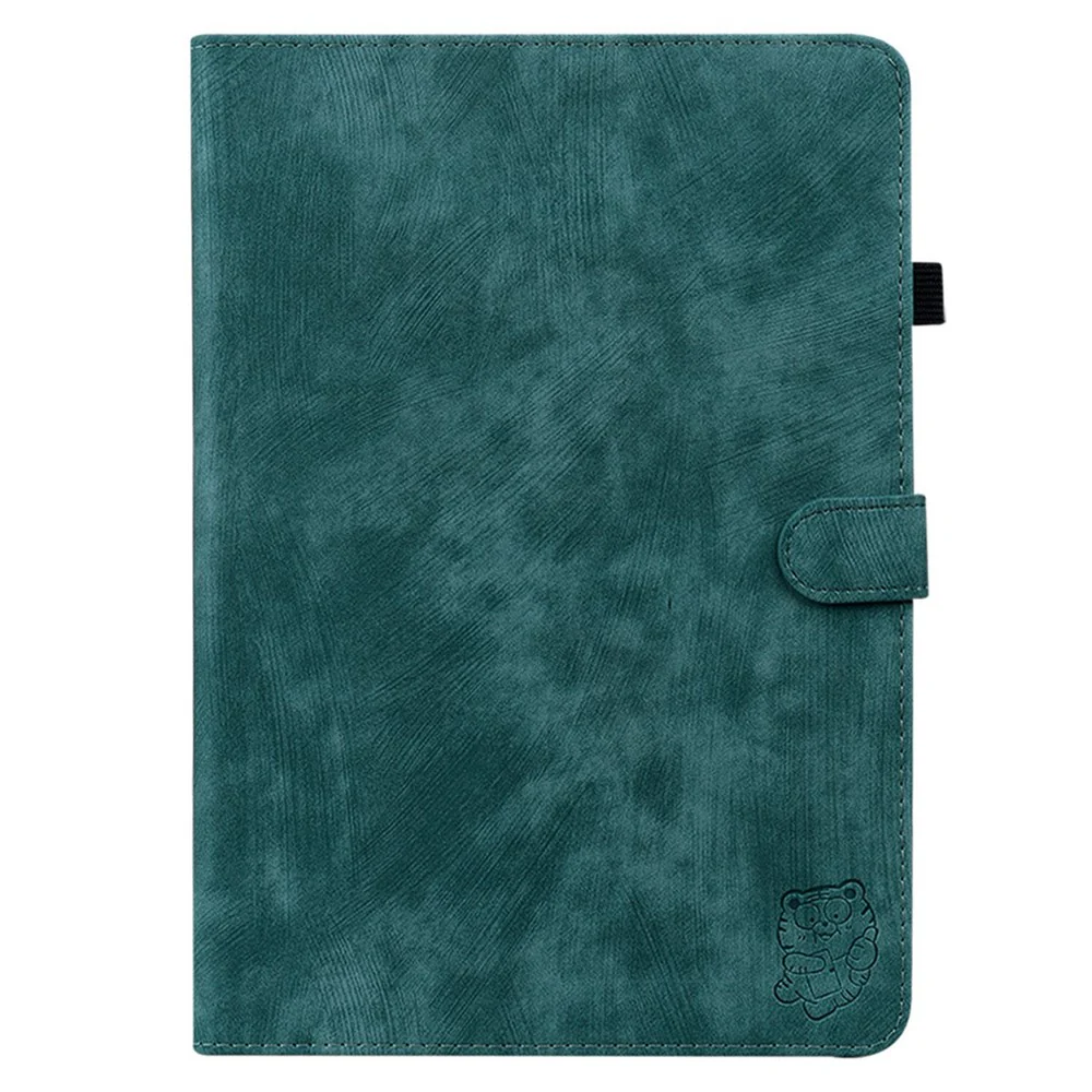 Cute Tiger Pattern Imprinted Case for Lenovo Tab M7 (3rd Gen), PU Leather Anti-scratch Stand Card Holder Cover - Green - Image 5