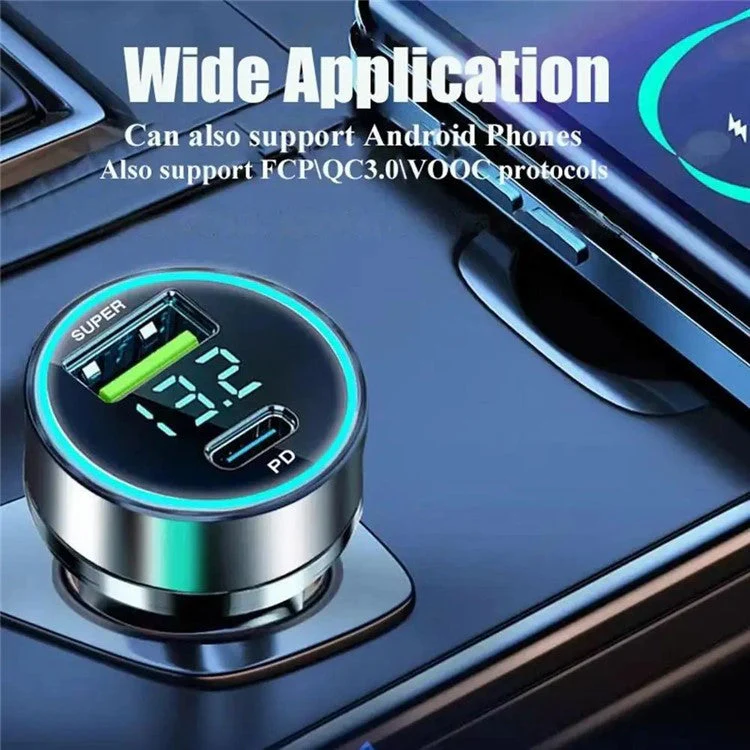 D3-PD 120W Car Charger Type-C+USB Dual Port +100W 3-in-1 Fast Charging Cable - Image 6
