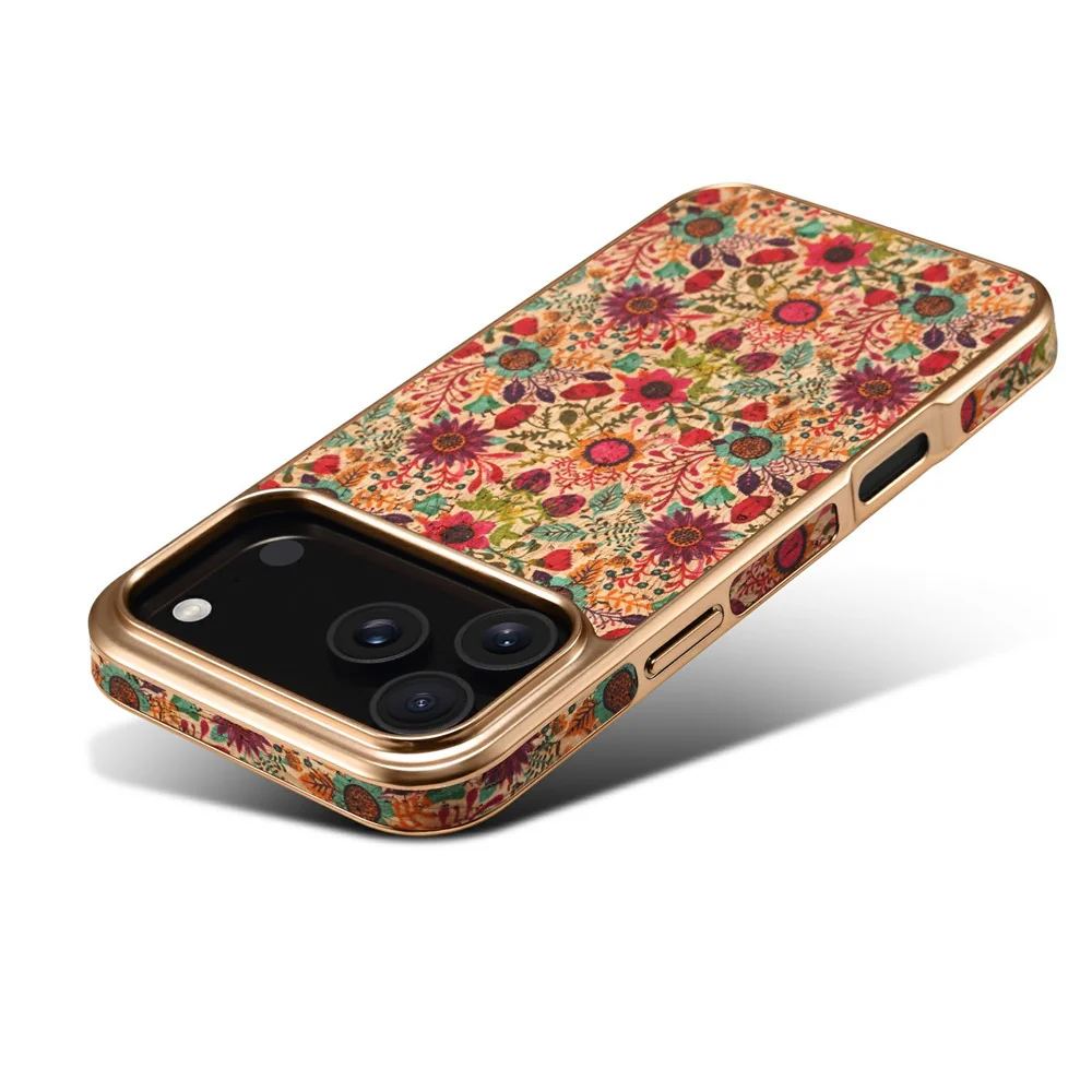 DENIOR For iPhone 17 Pro Max Case Pattern Printed Electroplating Leather Back Phone Cover - Purple - Image 5