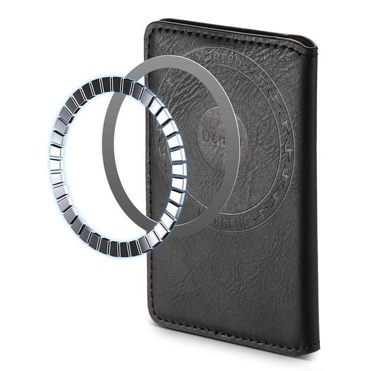 DENIOR Magnetic Card Case Compatible with MagSafe PU Leather Phone Card Holder Kickstand - Black - Image 4