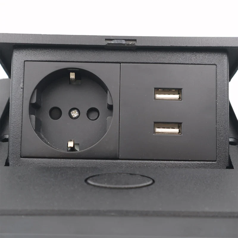 Desktop pop up Socket 1 EU plug with USB A&A charging with 1.8m power cable - Image 3