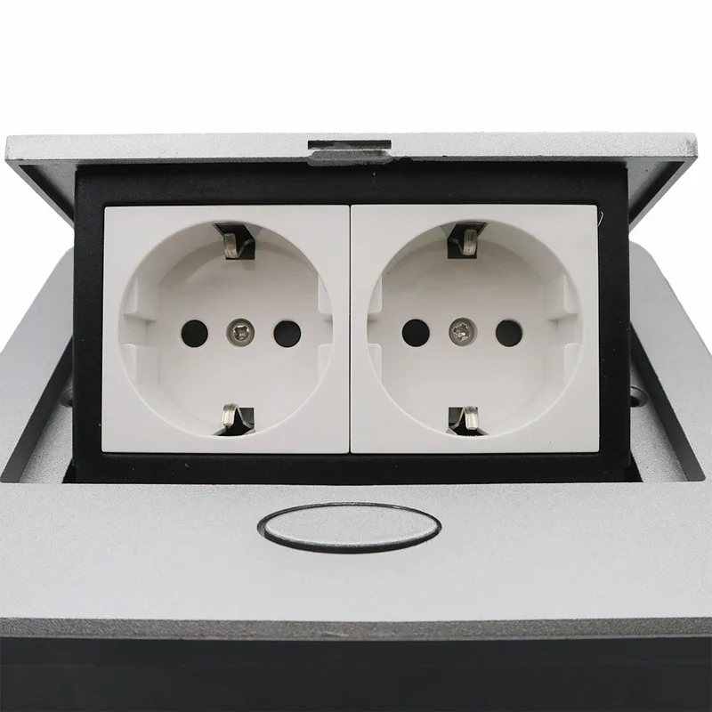 Desktop pop up socket box with 2 EU plug with 1.8m power cable - Image 3