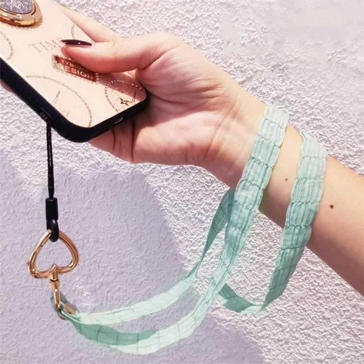 Detachable Phone Lanyard Neck Strap ID Card Holder Heart Shape Buckle Strap Rope - Black - Image 2