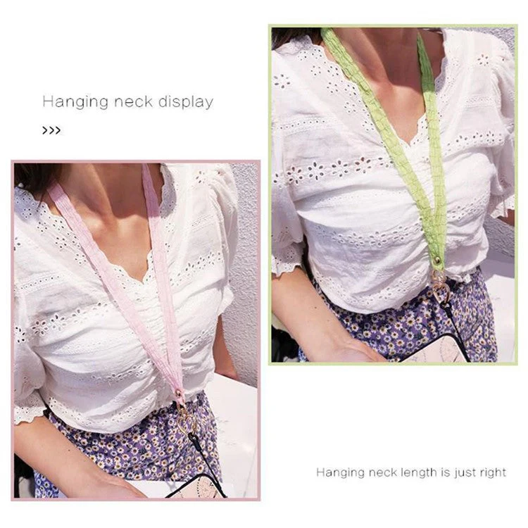 Detachable Phone Lanyard Neck Strap ID Card Holder Heart Shape Buckle Strap Rope - Black - Image 8