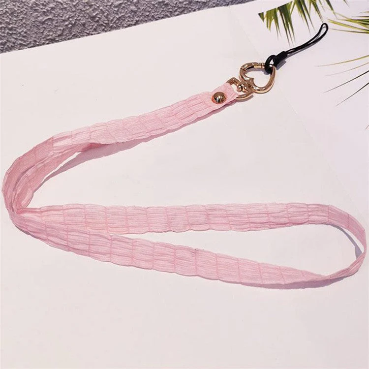 Detachable Phone Lanyard Neck Strap ID Card Holder Heart Shape Buckle Strap Rope - Pink - Image 2