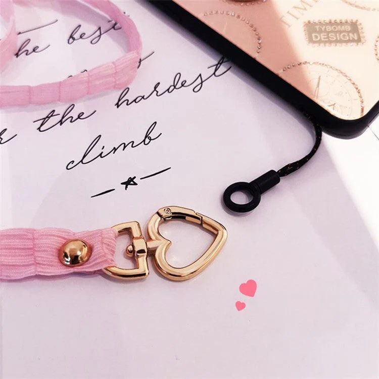 Detachable Phone Lanyard Neck Strap ID Card Holder Heart Shape Buckle Strap Rope - Sky Blue - Image 6