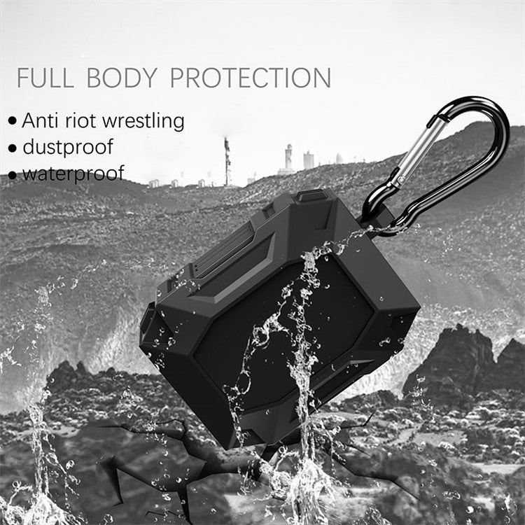 DIROSE A19 Drop Proof Protective Soft Skin Silicone Earphone Case Support Wireless Charging Case with Anti-Lost Ear Hook for AirPods Pro - Army Green - Image 3