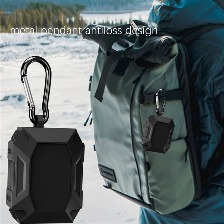DIROSE A19 Drop Proof Protective Soft Skin Silicone Earphone Case Support Wireless Charging Case with Anti-Lost Ear Hook for AirPods Pro - Army Green - Image 7