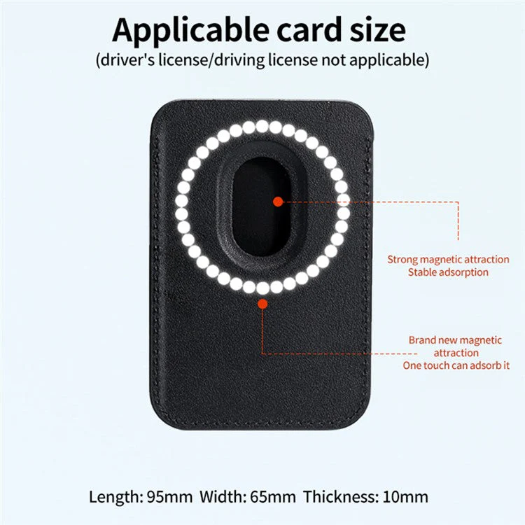 Double Ring Magnetic Card Holder for iPhone 12-16 Series PU Leather Slim Attachment - Blue - Image 8