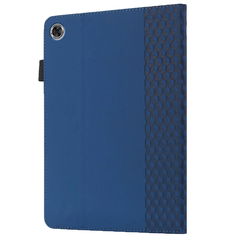 Drop-Proof Rhombus Imprinting Skin-Touch Leather + PU Tablet Protective Case Cover with Card Slots for Lenovo Tab M10 Plus TB-X606F - Sapphire - Image 4