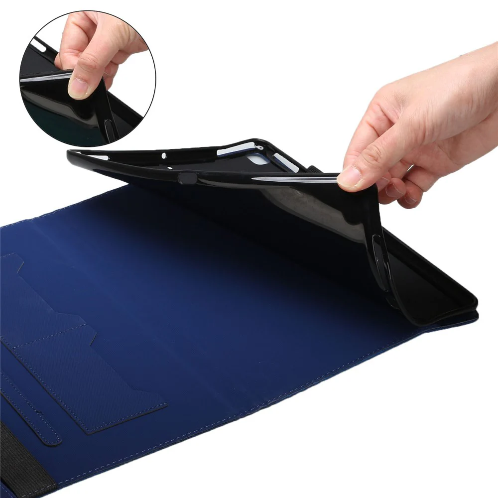 Drop-Proof Rhombus Imprinting Skin-Touch Leather + PU Tablet Protective Case Cover with Card Slots for Lenovo Tab M10 Plus TB-X606F - Sapphire - Image 6