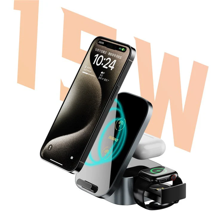 DUDAO A11Pro+ 3-in-1 Wireless Charger Phone Watch Earphone Desktop Charging Stand - Image 2
