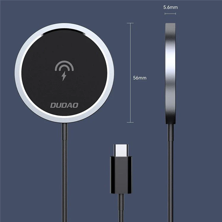 DUDAO A12XS Aluminum Alloy 15W Magnetic Wireless Charger for iPhone - Image 8
