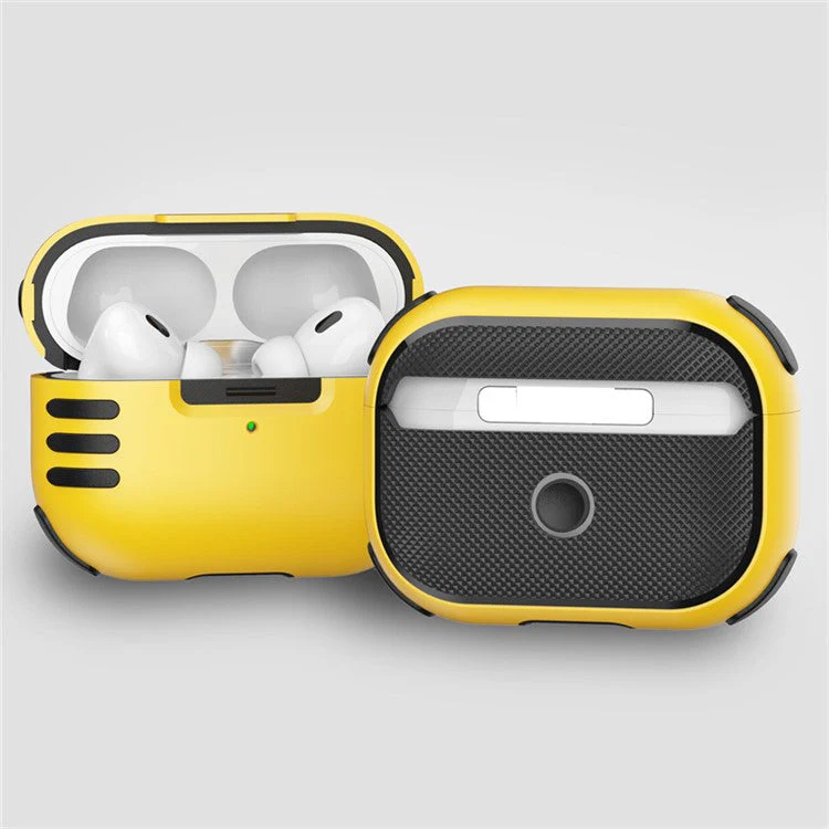Dustproof Case for AirPods Pro 2 Bluetooth Earbud Hard PC Cover with Hanging Buckle - Purple - Image 2