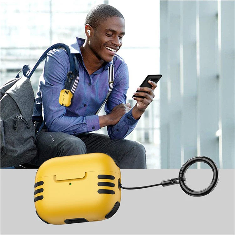 Dustproof Case for AirPods Pro 2 Bluetooth Earbud Hard PC Cover with Hanging Buckle - White - Image 6