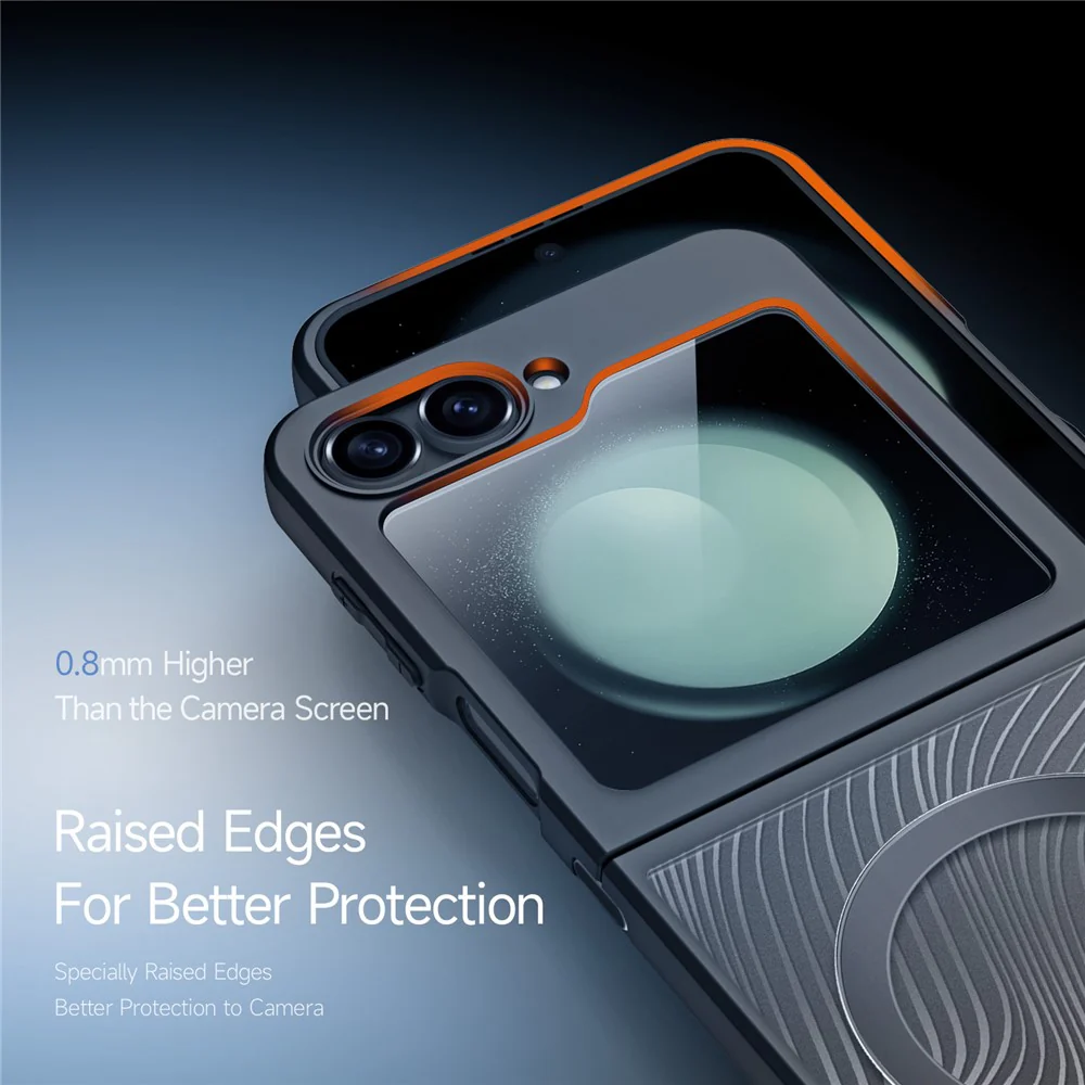 DUX DUCIS Aimo Series for Samsung Galaxy Z Flip7 FE 5G / Z Flip6 5G Case Compatible with MagSafe PC+TPU Phone Cover (REACH Certification), Black - Image 7