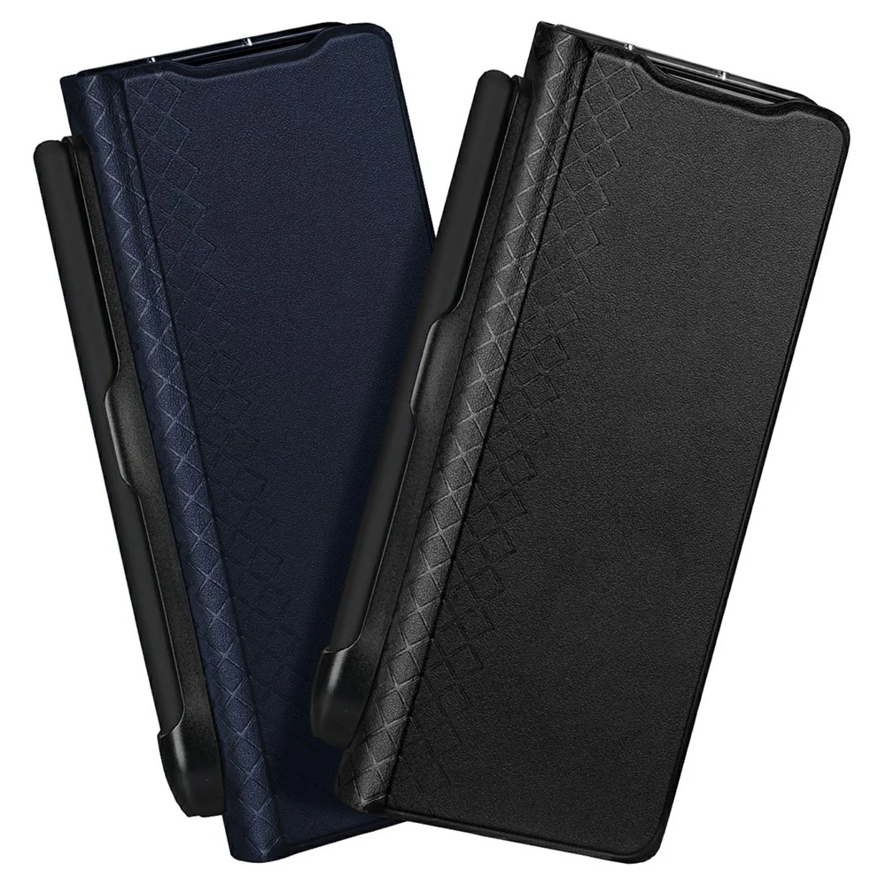 DUX DUCIS Bril Series For Samsung Galaxy Z Fold7 5G Case Leather Stand Phone Cover with Pen Holder - Blue - Image 3