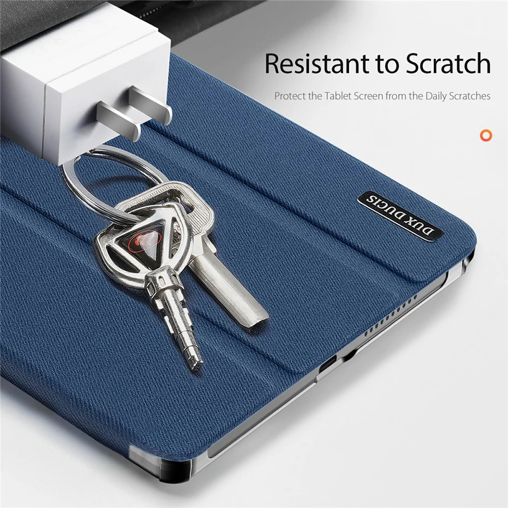 DUX DUCIS Domo Series for Lenovo Tab K10 (2nd Gen) Case Tri-Fold Stand Leather Cover Auto Wake  /  Sleep - Blue - Image 3