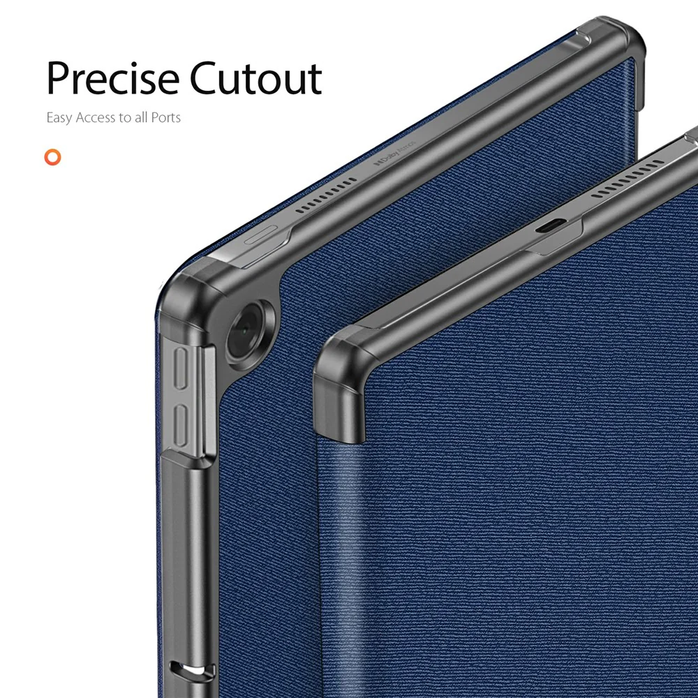 DUX DUCIS Domo Series for Lenovo Tab K10 (2nd Gen) Case Tri-Fold Stand Leather Cover Auto Wake  /  Sleep - Blue - Image 4