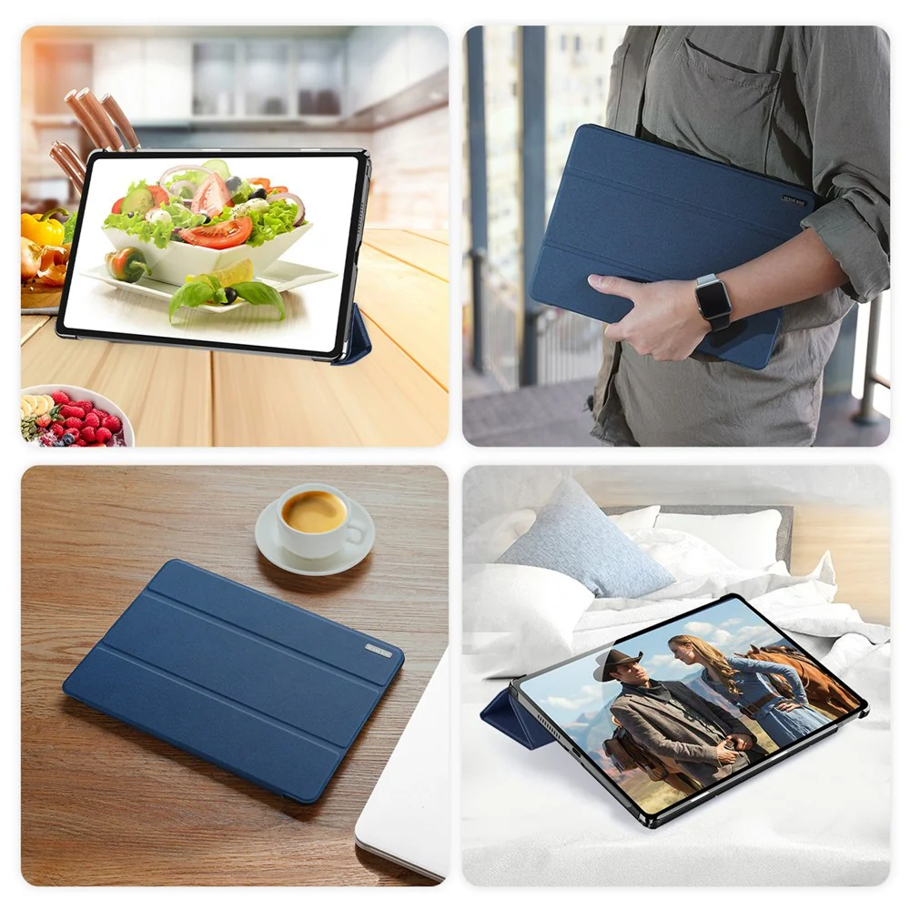 DUX DUCIS Domo Series for Lenovo Tab K10 (2nd Gen) Case Tri-Fold Stand Leather Cover Auto Wake  /  Sleep - Blue - Image 7