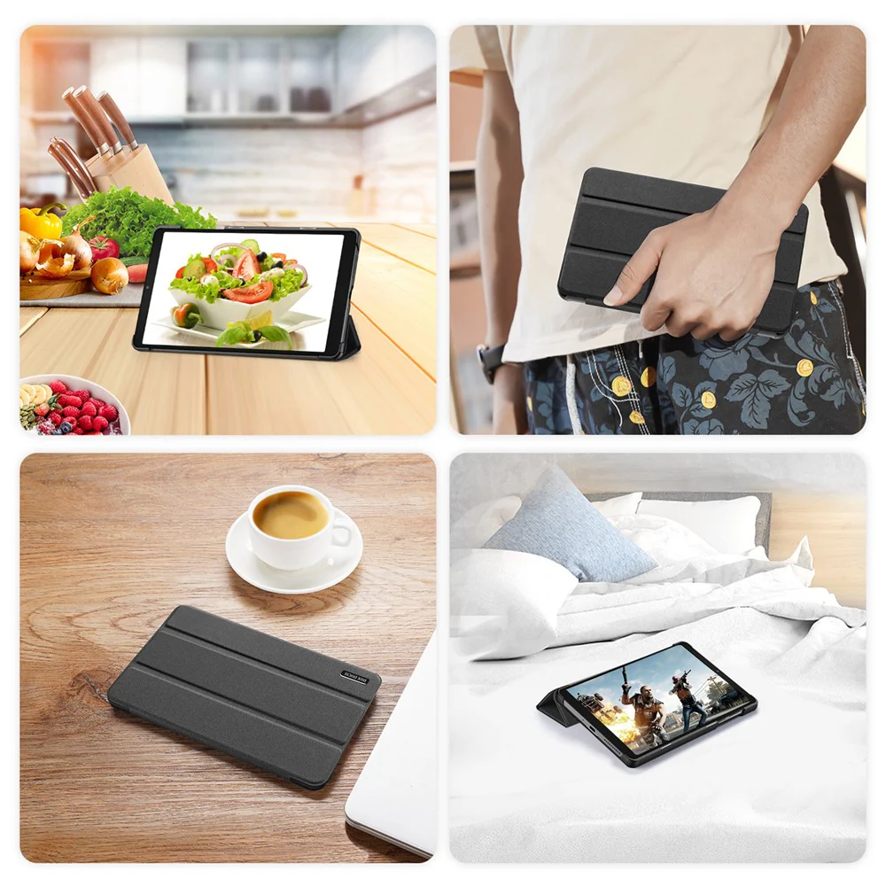 DUX DUCIS Domo Series PU Leather Case for Lenovo Tab M8 (4th Gen) 2024 TB-301XU / M8 (4th Gen) 2023 TB-300FU Tri-Fold Stand Case - Black - Image 6