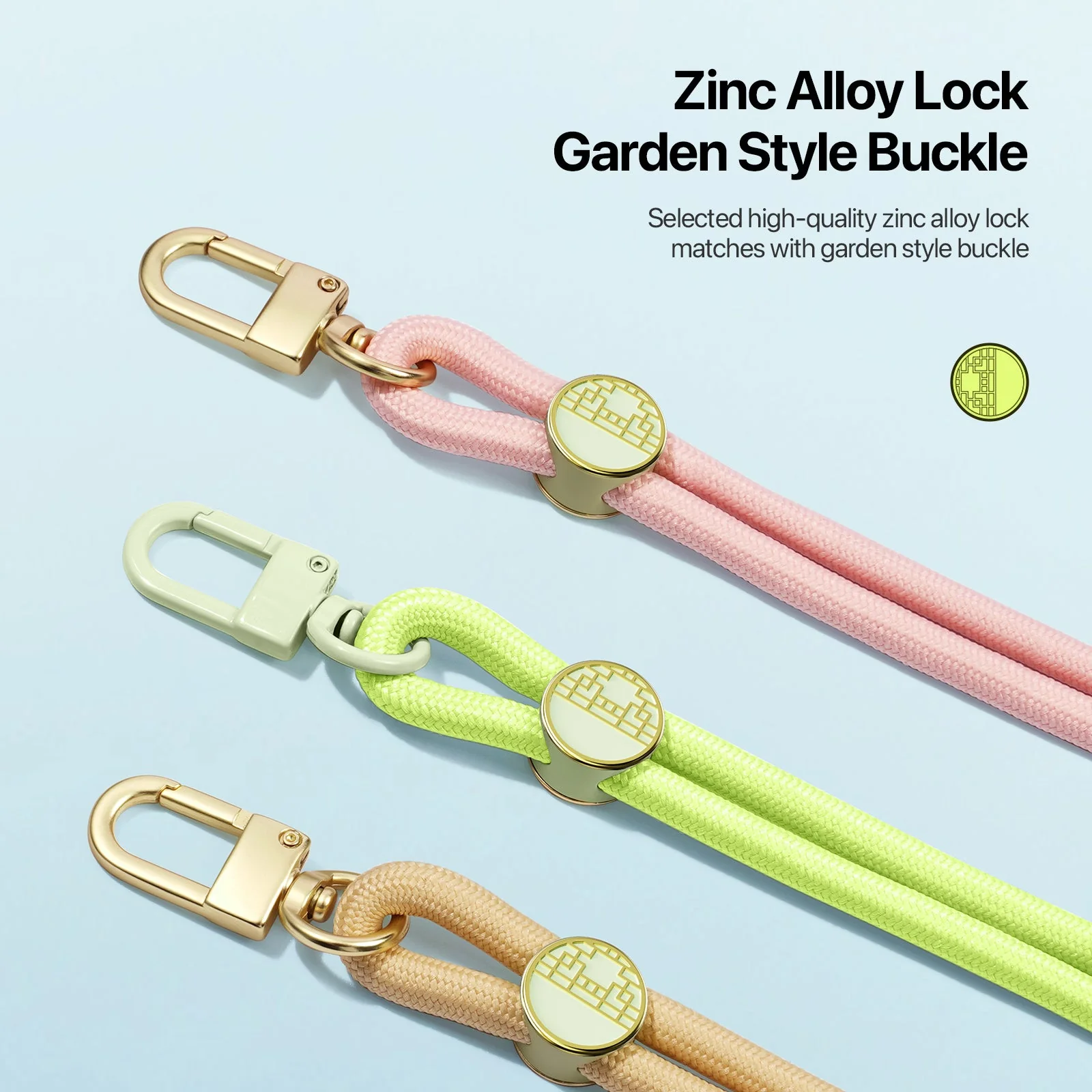 DUX DUCIS Garden Series Phone Lanyard Adjustable Neck Strap with Tile - Green Yellow - Image 4