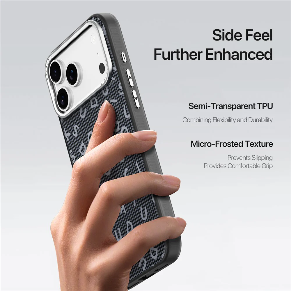 DUX DUCIS Moro Series For iPhone 17 Pro Max Case Compatible with MagSafe UV Pattern Leather + PC + TPU Phone Cover - Black - Image 6